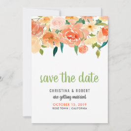 Invitación Peach Florals | Guardar La Fecha