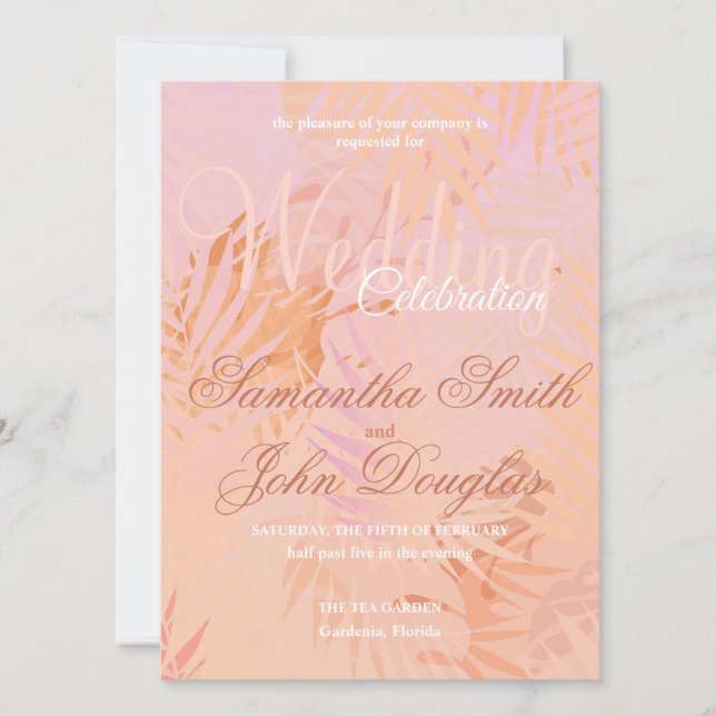Invitación Peach Fuzz Classic Minimalista Boda moderno (Anverso)