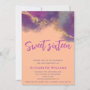 Invitación Peach fuzz cool Guión de oro de tinta para alcohol