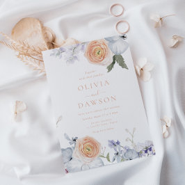 Invitación Peach Fuzz Dusty Blue Moderance Boda