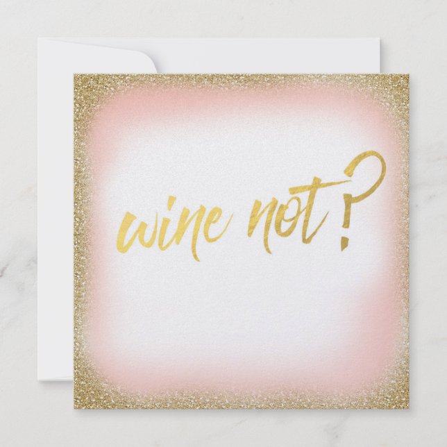 Invitación Peach Gold Wine Not Invitation Pearl (Anverso)