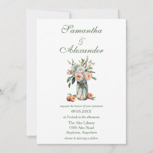 Invitación Peach Mason Jar Boda