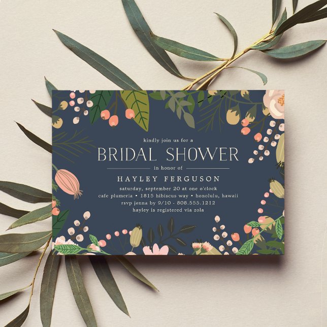 Invitación Peach Meadow Floral Botánica Bridal Shower (Subido por el creador)
