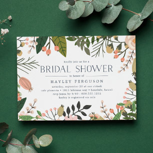 Invitación Peach Meadow Floral Botánica Bridal Shower