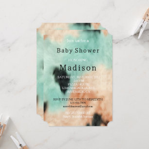 Invitación Peach Mint Cream Southwest Cowgirl Piel de vaca