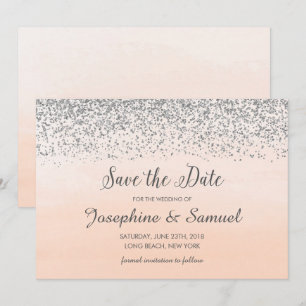 Invitación Peach Naranja Watercolor Guardar la fecha
