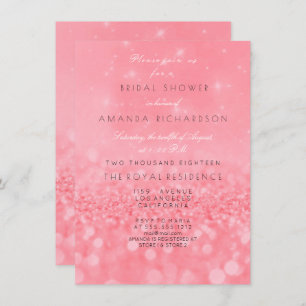 Invitación Peach Peach Pink Candy Sparkly Purpurina Brillante
