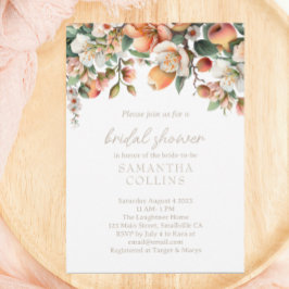 Invitación Peach Peach Sage Green Floral Bridal Shower