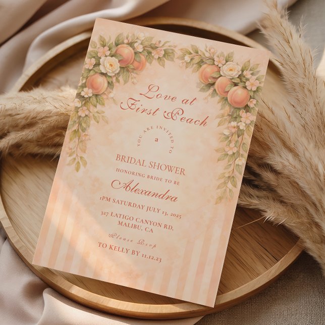 Invitación Peach & Petals Elegance Bridal Shower (Subido por el creador)