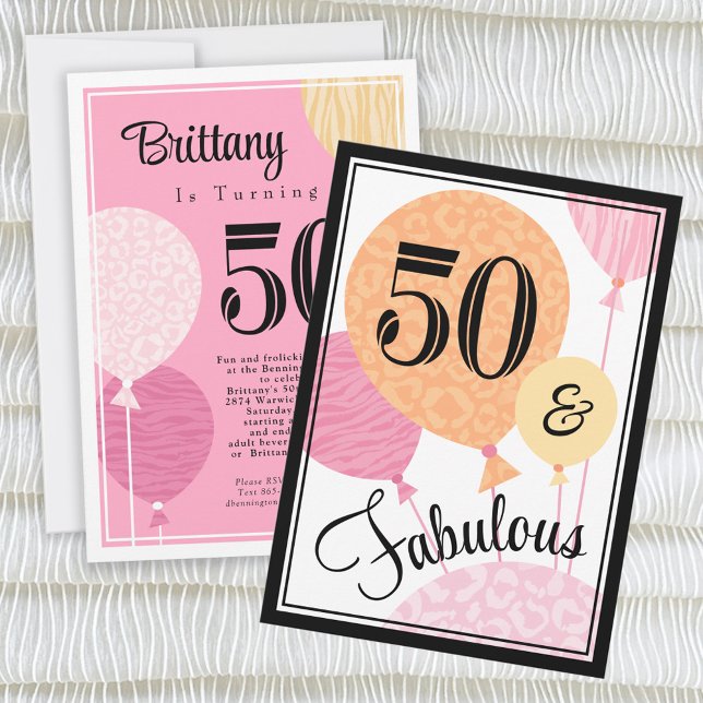 Invitación Peach Pink Fabulous 50 Birthday Invitation (Subido por el creador)