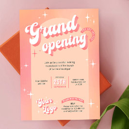 Invitación Peach Pink Salon Spa Boutique Grand Opening