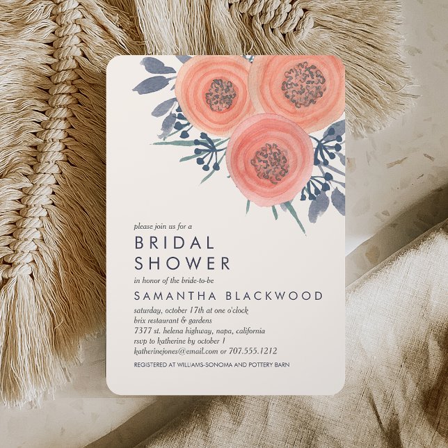 Invitación Peach Poppies Bridal Shower (Subido por el creador)