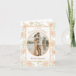 Invitación Peach Rose Wedding Thank You Cards Photo