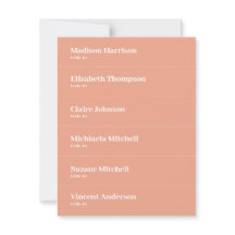 Peach Summer Boda Place Card DIY
