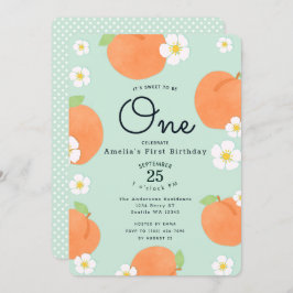 Invitación Peach Sweet to Be One Birthday Invitation