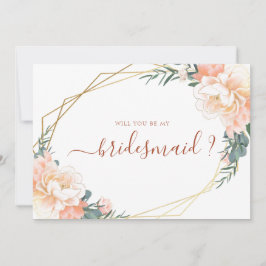 Invitación Peach Terracotta Gold Serás Mi Novia