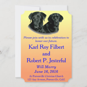 Invitación Peach to Light Yellow Labrador