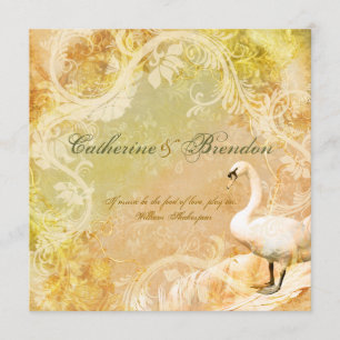 Invitación Peach vintage floral