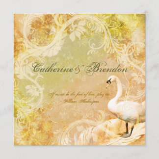 Invitación Peach vintage floral