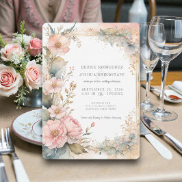Invitación Peach Watercolor Floral Wedding Invitation 
