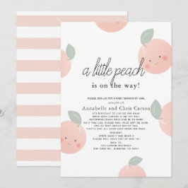 Invitación Peaches & Cream Cute Kawaii Baby Shower por correo