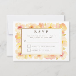 Invitación Peaches Cream Gold Frame Boda RSVP