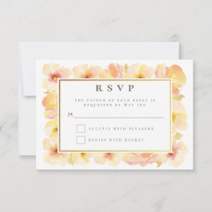 Invitación Peaches Cream Gold Frame Wedding RSVP