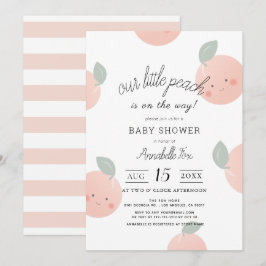 Invitación Peaches y cream Cute Kawaii Baby Shower