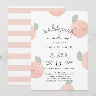 Invitación Peaches y cream Cute Kawaii Baby Shower