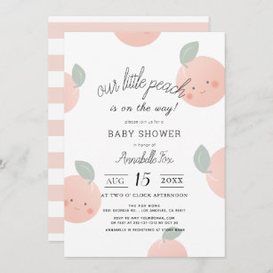 Invitación Peaches y cream Cute Kawaii Baby Shower