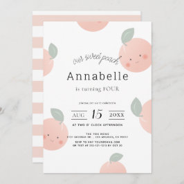 Invitación Peaches y Cream Cute Kawaii Chica Cumpleaños