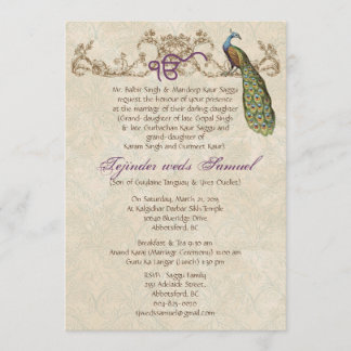 Invitación Peacock de época