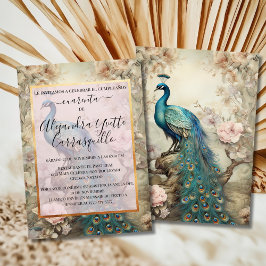 Invitación Peacock Elegante español 40 cumpleaños