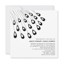 Peacock Estilizado Feathers Moderno Boda