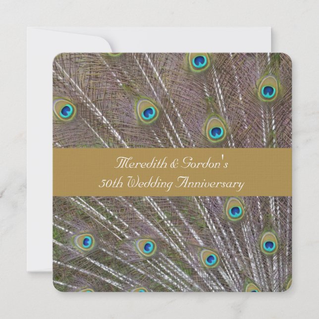 Invitación Peacock Feathers (Anverso)