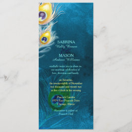 Invitación Peacock Fethers Rustic Peacock Blue Boda