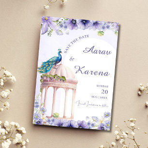 Invitación Peacock Salve la fecha en que los indios guardan l