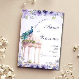 Invitación Peacock Salve la fecha en que los indios guardan l