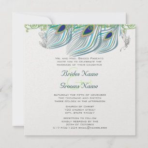 Invitación Peacock Vintage 3 Fethers