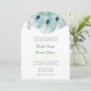 Invitación Peacock Vintage Feathers