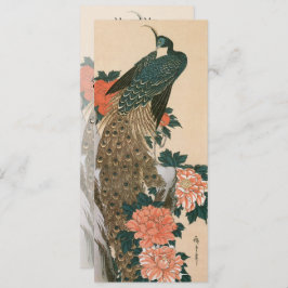 Invitación Peacock y Peonies por Hiroshige Boda