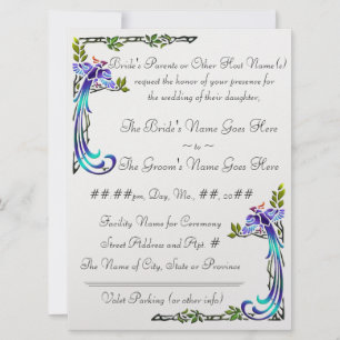 Invitación Peacocks (Invitación a la Boda Metálica)