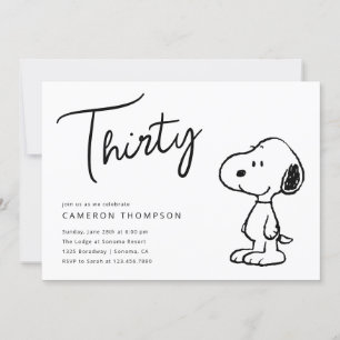 Invitación Peanuts Snoopy - Cumpleaños 30