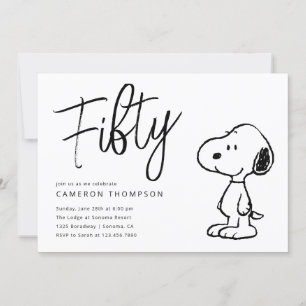 Invitación Peanuts Snoopy - Cumpleaños 50