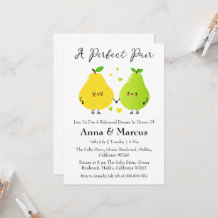 Invitación Pear Couple una cena de novia pareja perfecta