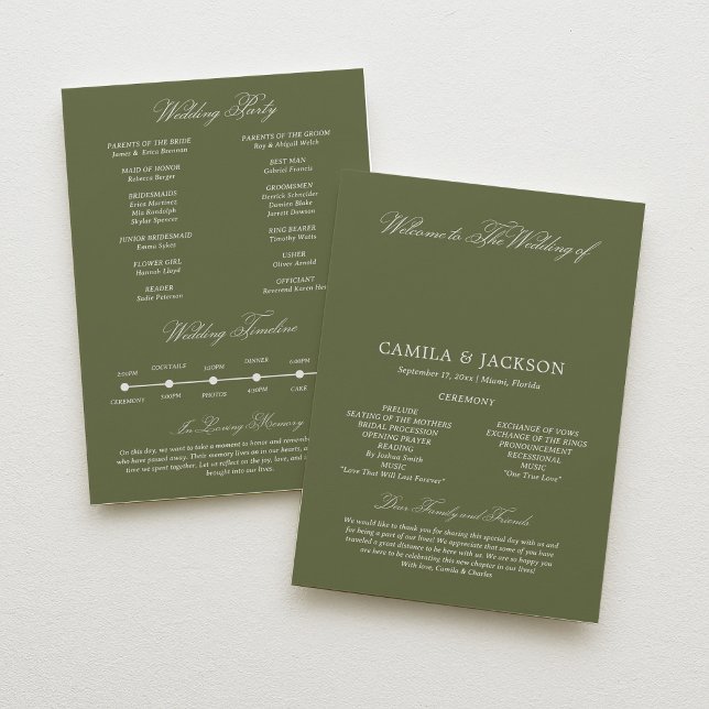 Invitación Pear Green Wedding Flat Program (Subido por el creador)