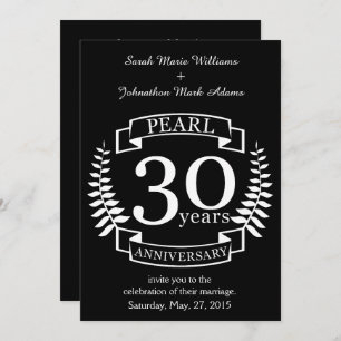 Invitación Pearl 30 aniversario boda 30 años
