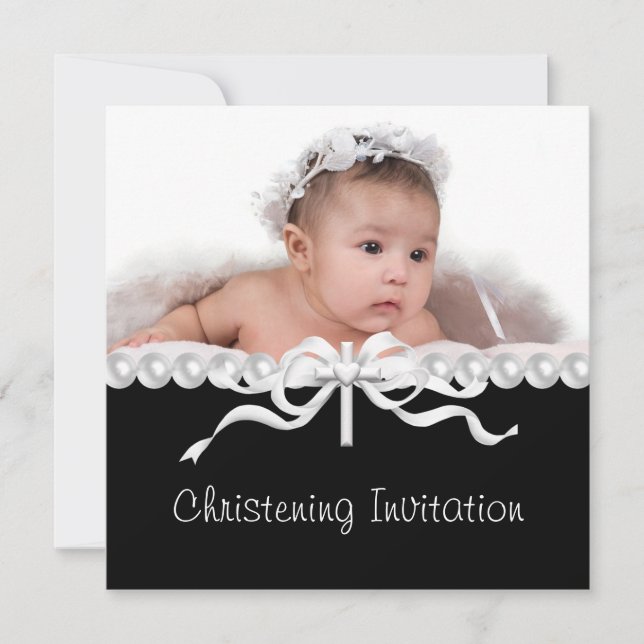 Invitación Pearl Cross Christening (Anverso)