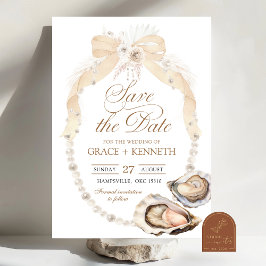 Invitación Pearl Ivory Oyster Salve La Fecha