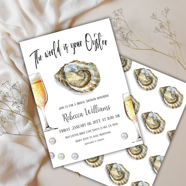 Invitación Pearl Prosecco Oyster Temático Bridal Shower Brunc (Subido por el creador)